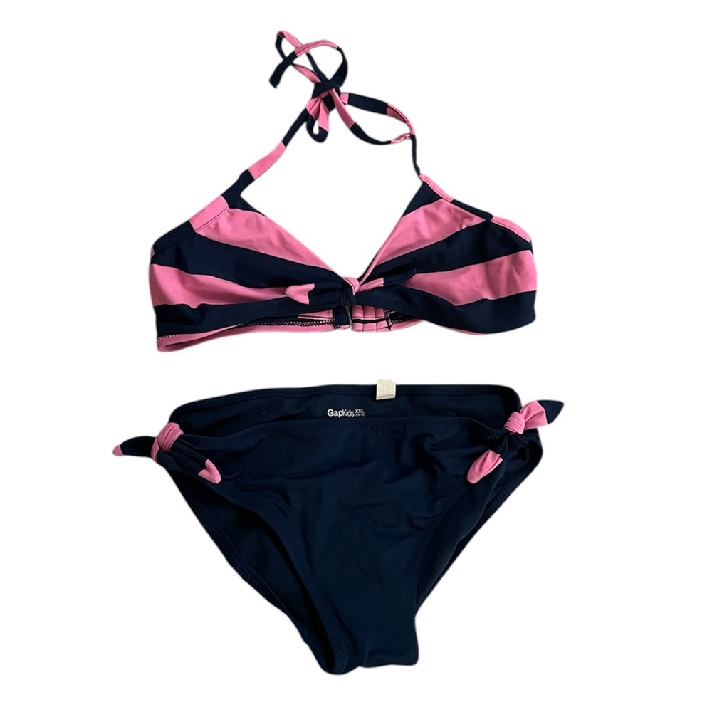 EUC Gap Kids Girl’s Two Piece Bikini in Navy/Pink